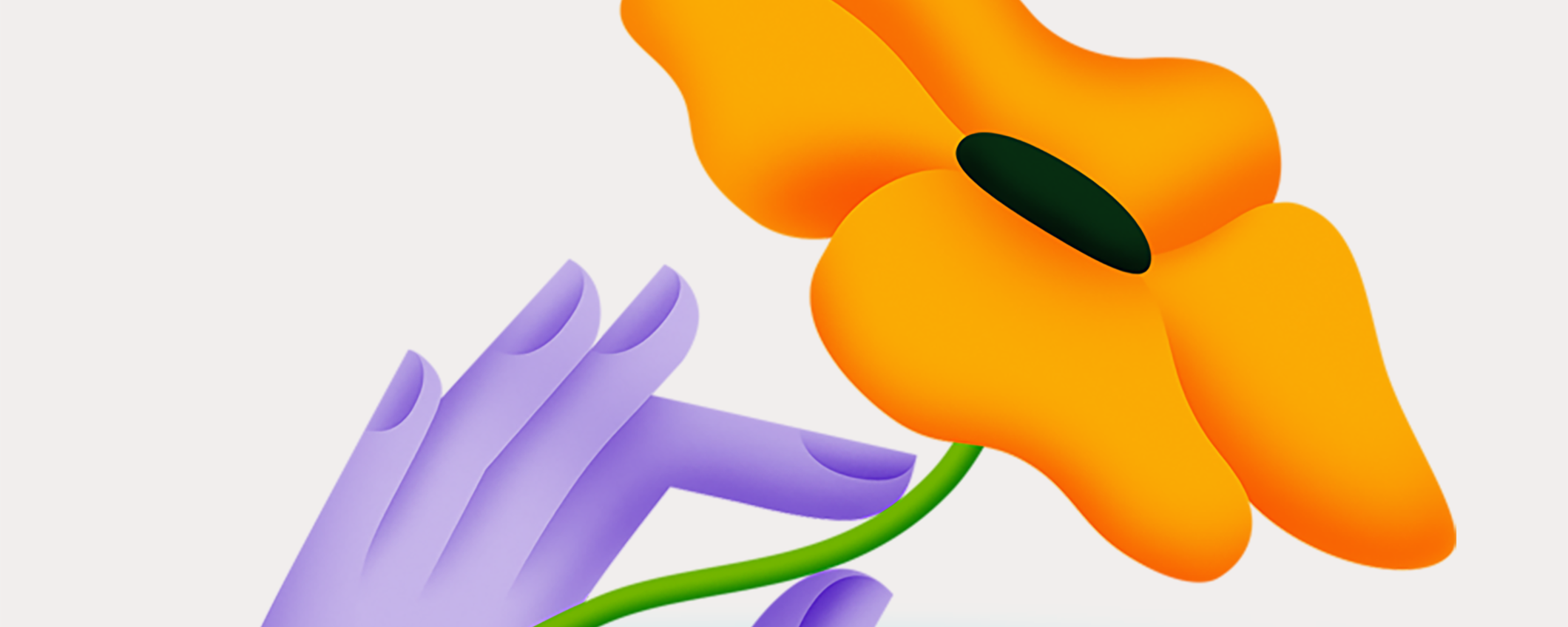 Afbeelding van hand met bloem